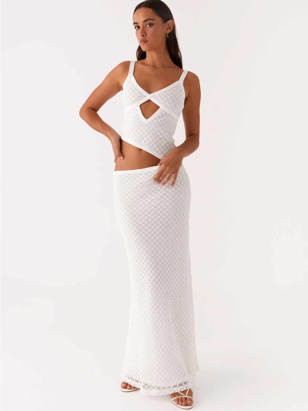Jocelyn Maxi Dress — White Crochet